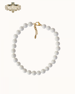 Mello Stone Necklace- Milky by L&J Velasquez Jewelry Designs & Repairs LLC