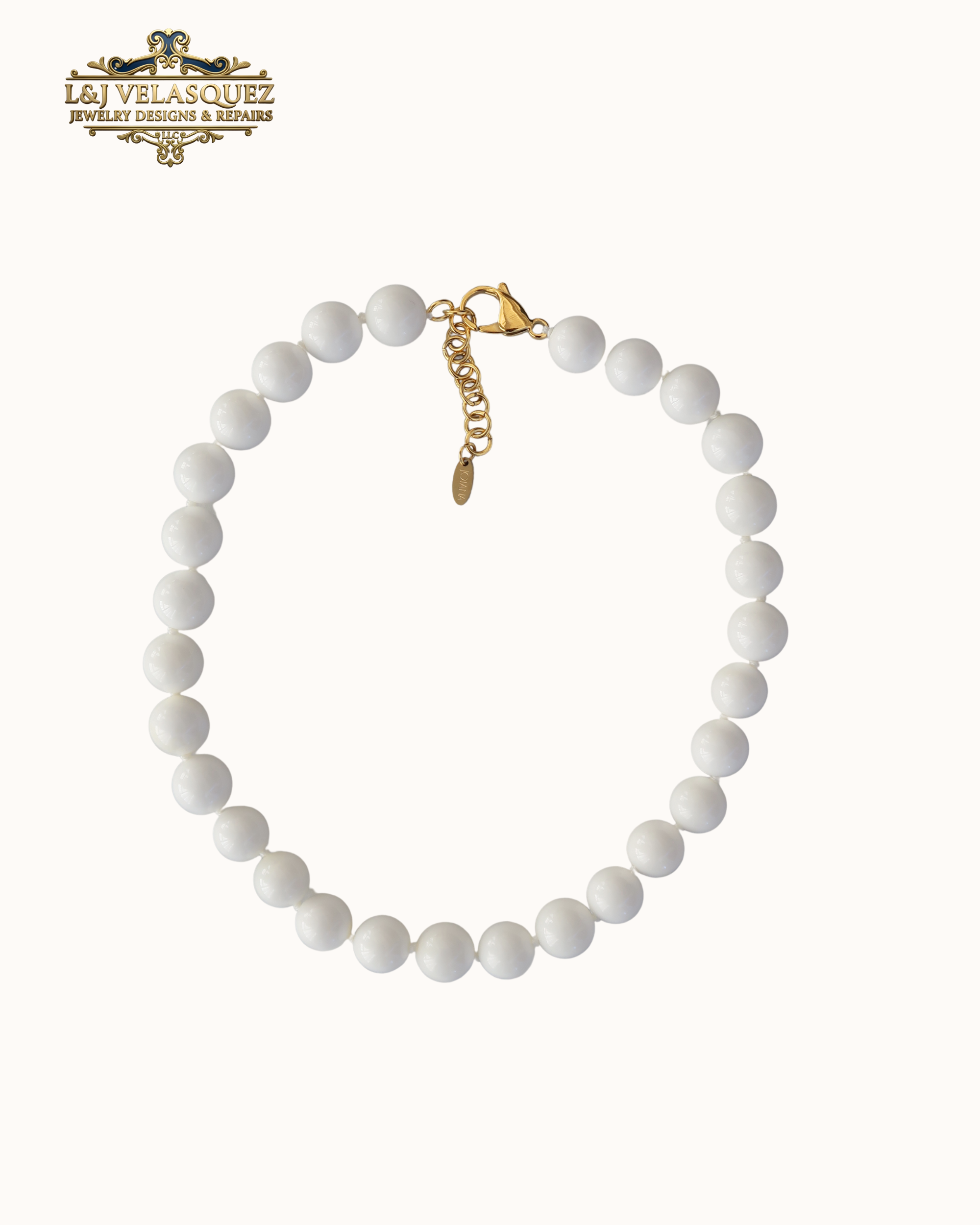 Mello Stone Necklace- Milky Mello Stone Necklace- Milky by L&J Velasquez Jewelry Designs & Repairs LLC
