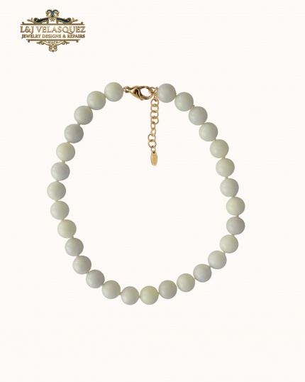 Mello Stone Necklace- Pistachio by L&J Velasquez Jewelry Designs & Repairs LLC