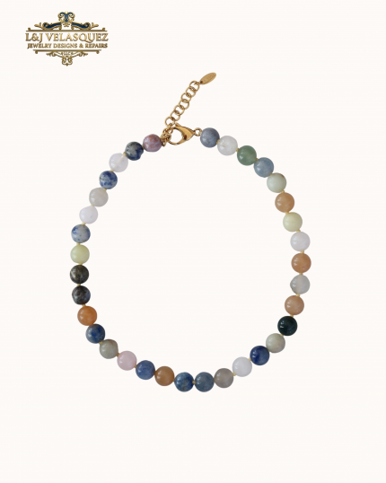 Mello Stone Necklace- Colour Agate by L&J Velasquez Jewelry Designs & Repairs LLC