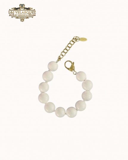 Mello Stone Bracelet- Milky by L&J Velasquez Jewelry Designs & Repairs LLC