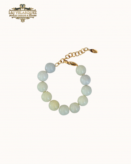 Mello Stone Bracelet- Pistachio by L&J Velasquez Jewelry Designs & Repairs LLC