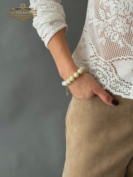 Mello Stone Bracelet- Pistachio product image 2 by L&J Velasquez Jewelry Designs & Repairs LLC