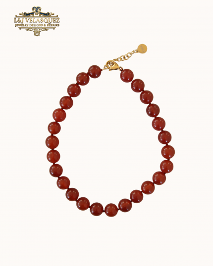 Mello Stone Necklace - Crimson by L&J Velasquez Jewelry Designs & Repairs LLC