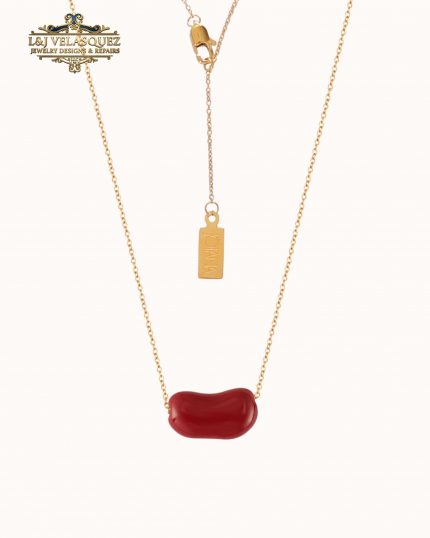 Bean Necklace - Red by L&J Velasquez Jewelry Designs & Repairs LLC