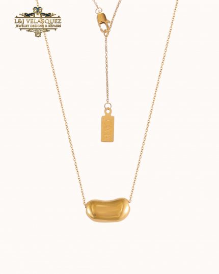Bean Necklace Gold by L&J Velasquez Jewelry Designs & Repairs LLC