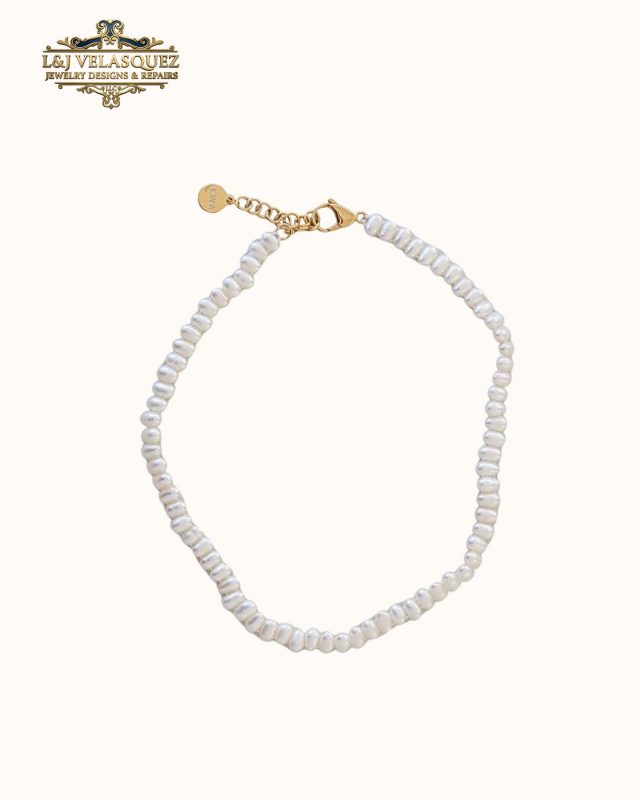 Pebble Pearl Necklace by L&J Velasquez Jewelry Designs & Repairs LLC
