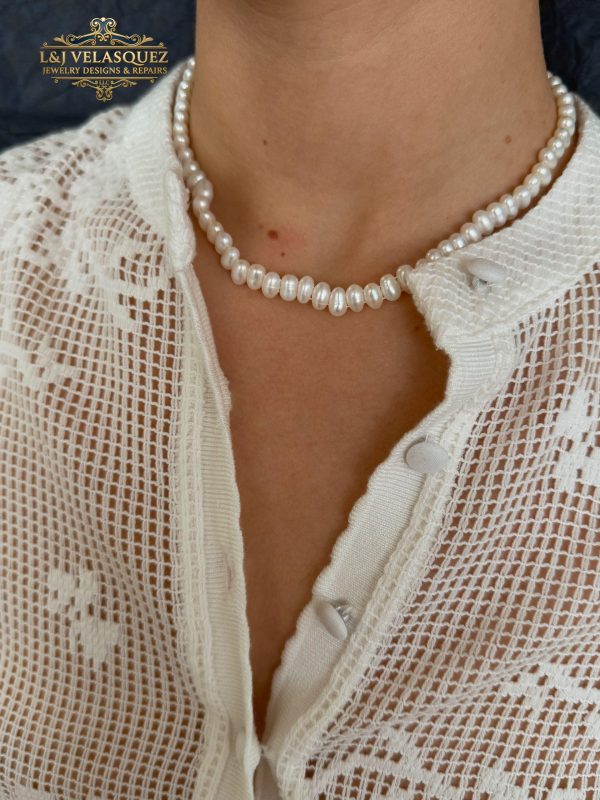 Pebble Pearl Necklace product image 2 by L&J Velasquez Jewelry Designs & Repairs LLC