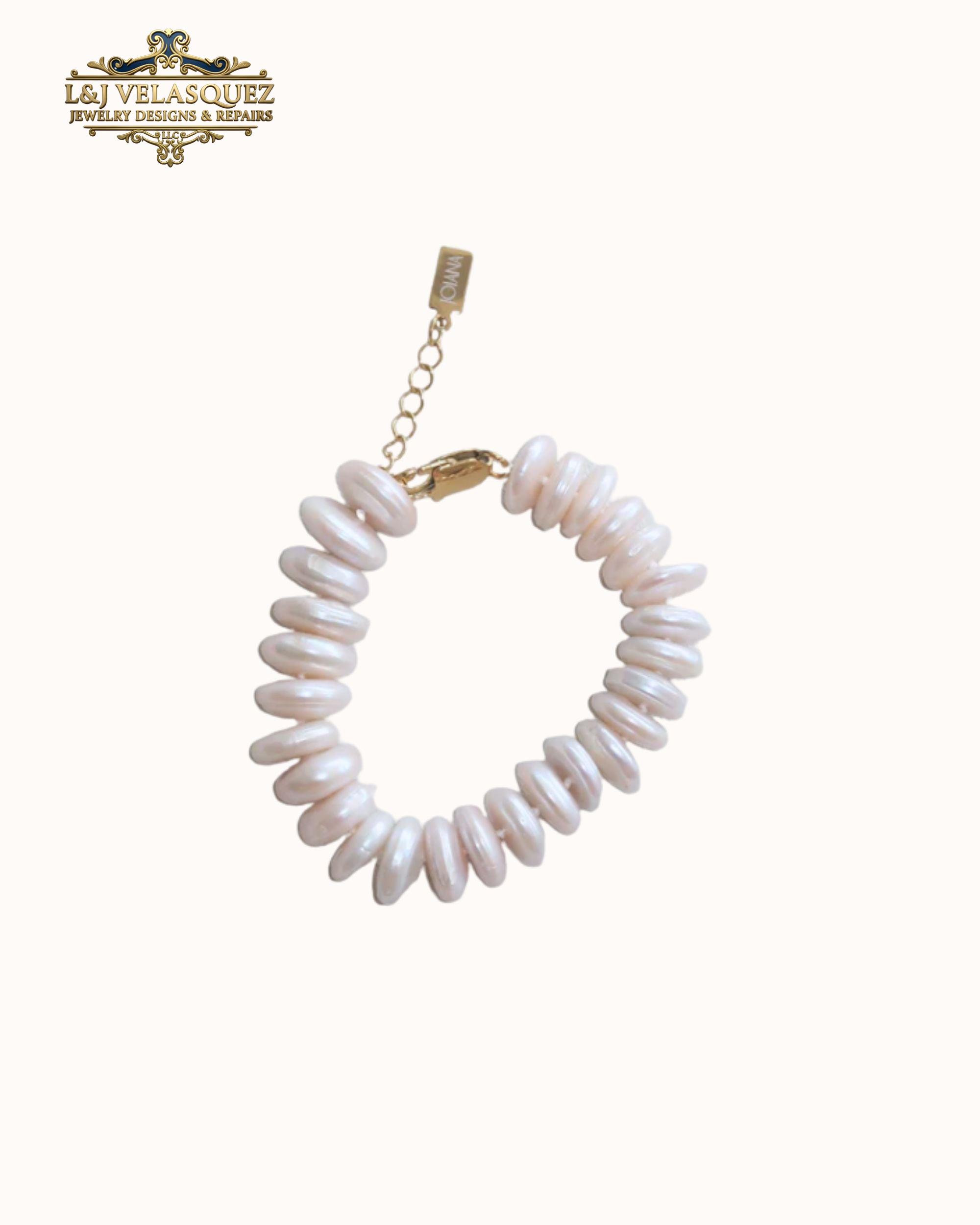 Rondelle Pearl Bracelet Rondelle Pearl Bracelet by L&J Velasquez Jewelry Designs & Repairs LLC