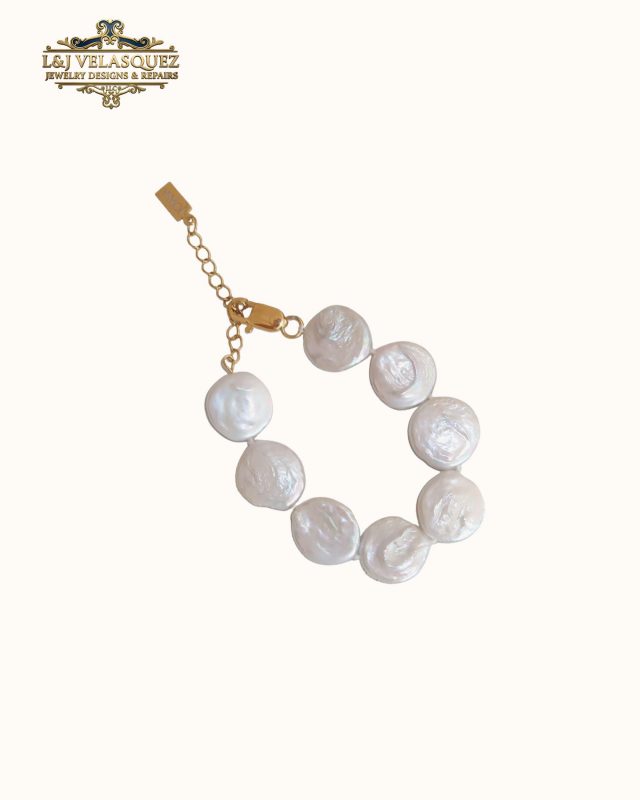 Coin Pearl Bracelet by L&J Velasquez Jewelry Designs & Repairs LLC