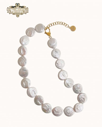 Coin Pearl Necklace by L&J Velasquez Jewelry Designs & Repairs LLC